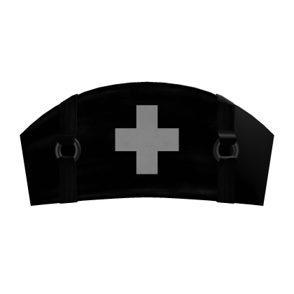 🖤 , , black and white buckled nurse hat