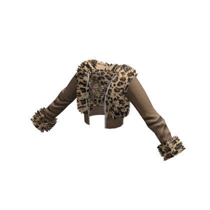 Brown Y2K Cheetah Gyaru Fur Jacket • DD22