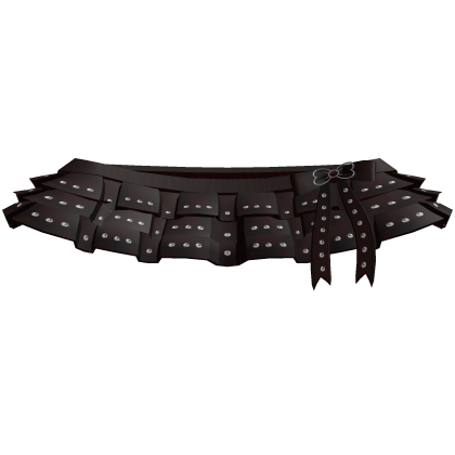 Dark Red Cutesy Studded Ruffle Skirt w/ Ribbon
