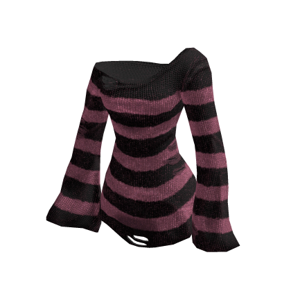 BB Black Pink Striped Baggy Emo Sweater Roblox NoFilter