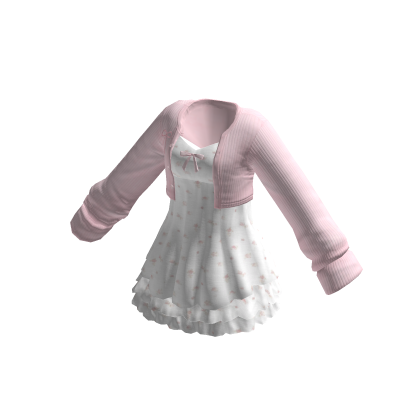 Spring Dress Outfit Pink White Roblox catalog item