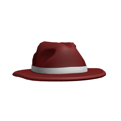 Mob Fedora Hat Red w White Band