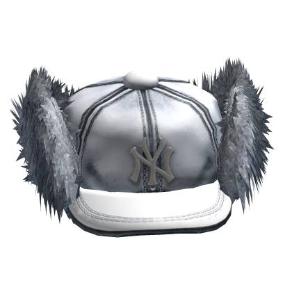 2000s Vintage Grey Trapper Cap w/ Fur Roblox item