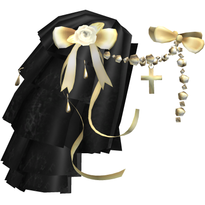 Victorian Lace Pearl Gold Ribbon Shoulder [L]