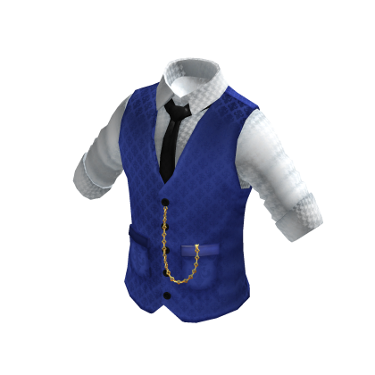 Waistcoat | Rolled up Shirt | White & Blue