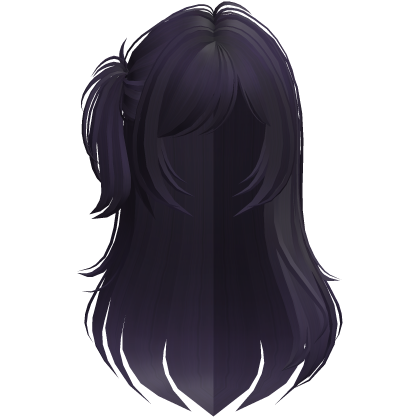 sweet shoujo girl side ponytail hair dark purple Roblox item