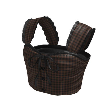 ✨ Picnic Crop Top / Black + Chocolate Gingham