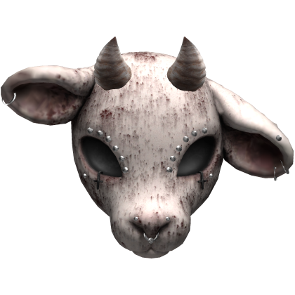 Sweet Little Goth Lamb Mask With Piercing & Horns