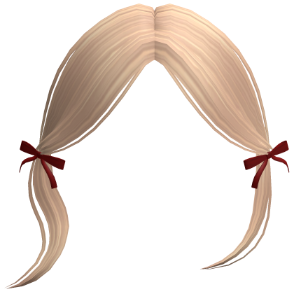 Cute Chibi Picnic Bangs In Blonde w Red Bow Roblox item