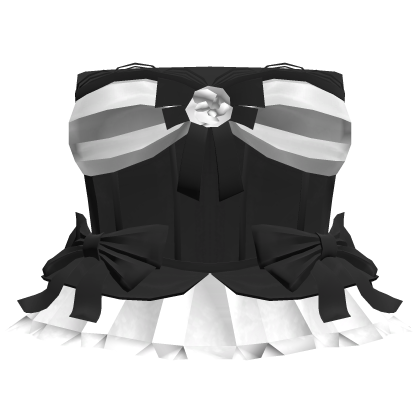 🎀 Coquette Ruffle Bow Corset Dress Royal Black