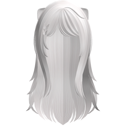 white kawaii kitty moe long layered hair