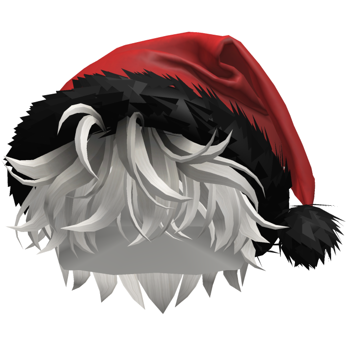 Black White Hair Santa Hat