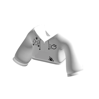 kawaii cat kaomoji zip up hoodie in white black thumbnail