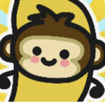 The monkey eats bananas