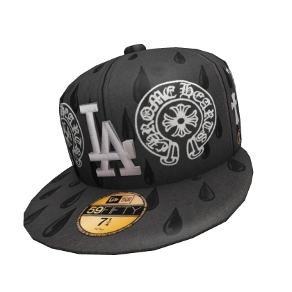 Black Tears Chrome LA Fitted Hat Roblox item