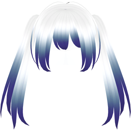 ୨୧ : neon moe anime pigtails in white and blue Roblox item