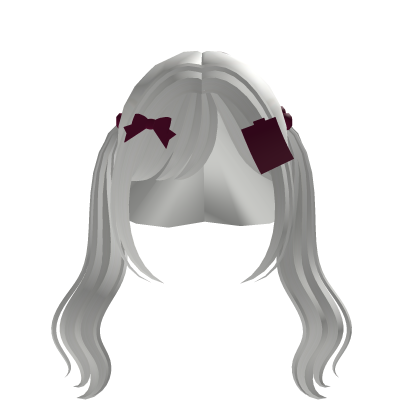 Soft Wavy Twintails (White & Wine) Roblox item