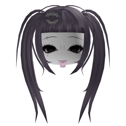 Emo Punk Piercings Girl Head | Purple Roblox item
