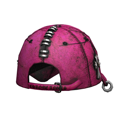 hot pink backwards pierced streetwear grunge cap Roblox item