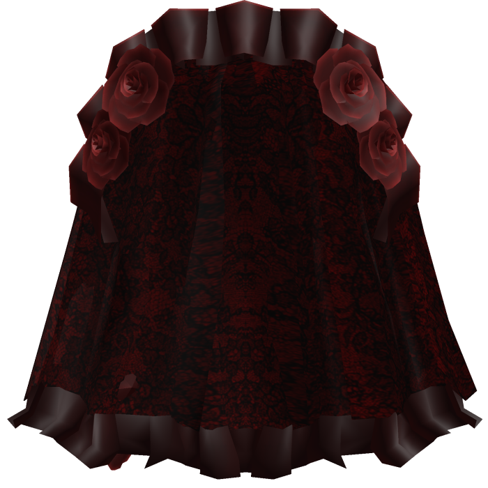 Red Victorian Gothic Veil w Roses