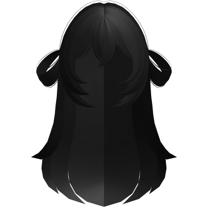 moe long fluffy side bun hair black