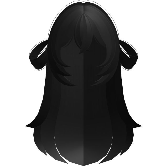 moe long fluffy side bun hair black