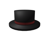 Black Top Hat with Red Band