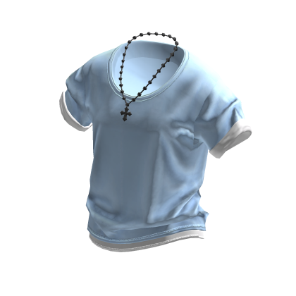 💗Y2K DOUBLE LAYERED T-SHIRT_SKYBLUE