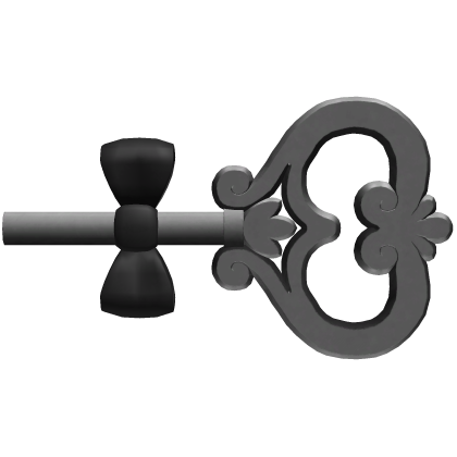 Cute Vintage Doll Winding Key with Bow Black Roblox item