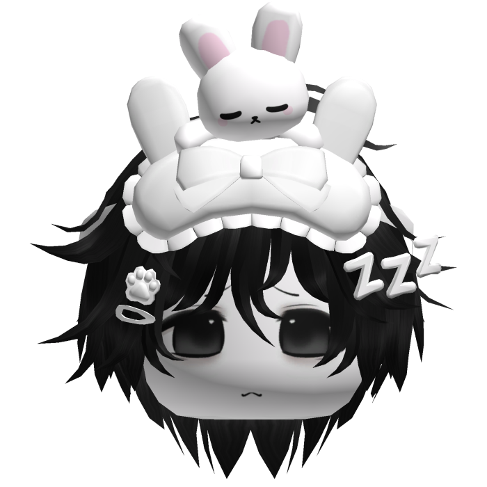 Moe Sleepy Cute Bunny Anime Boy Hair Black