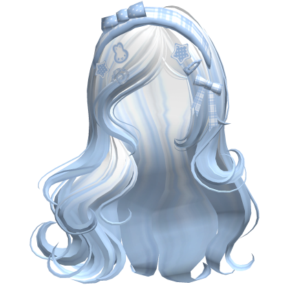 ♡ Silky Waves w/ Bunny Charms (Pastel Blue) Roblox item