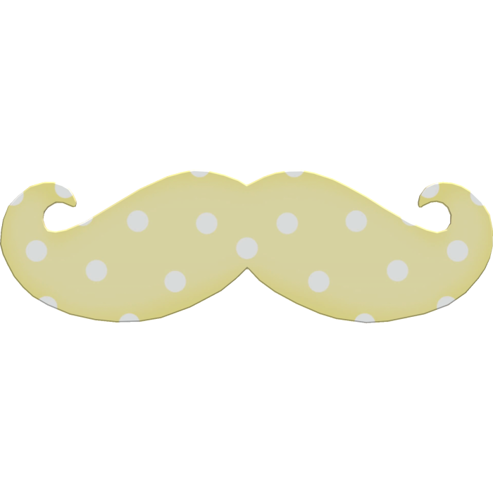 Cute Yellow Pastel Trendy Polka Dot Mustache