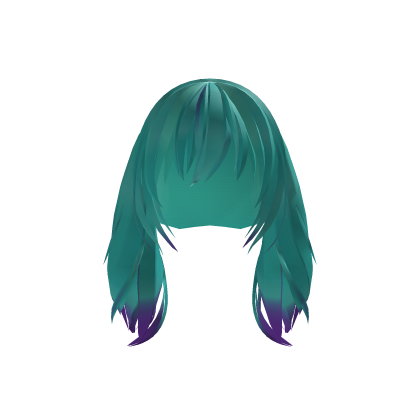 Messy Twintails Hair "halloween" green/purple Roblox item