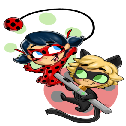 Chibi chat noir and ladybug Roblox decal