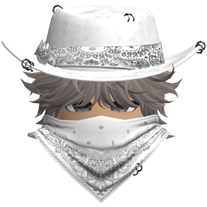Gothic Cowboy Bandit w/ Neckscarf & Cowboy Hat