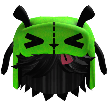 Green Alien Gir Ushanka w/ Black Messy Hair thumbnail