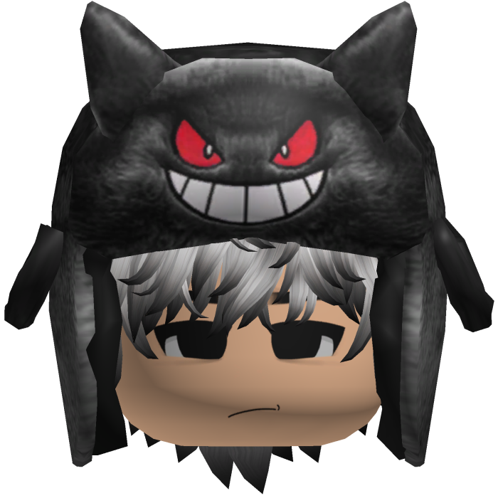 Black Monster Ushanka w/ Emo Boy Face y2k Hair