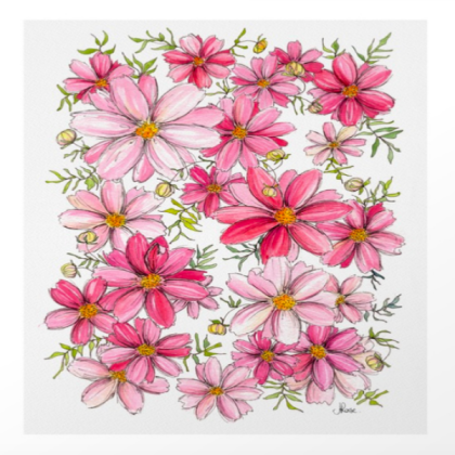 pink flowers Roblox decal