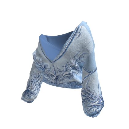 Blue Y2K Baggy Zipper Sweater
