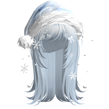 Cute Christmas Straight Hair (Light Blue) Roblox item
