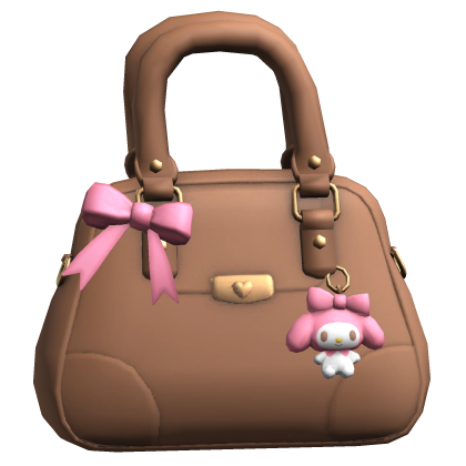 Cute Bow Purse w Kawaii Plushie Brown
