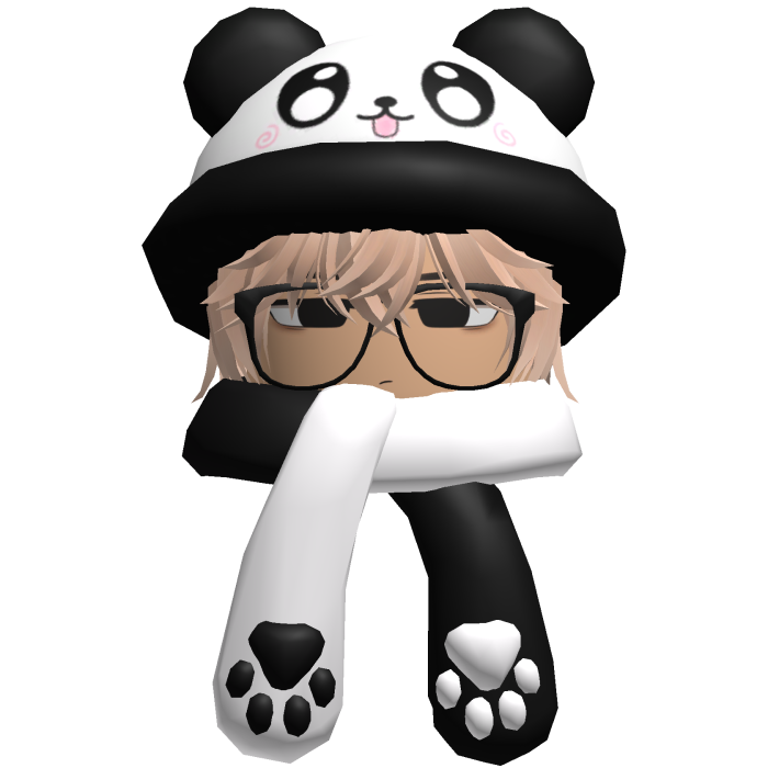Cute Panda Hat + Scarf Boy Hair Blonde