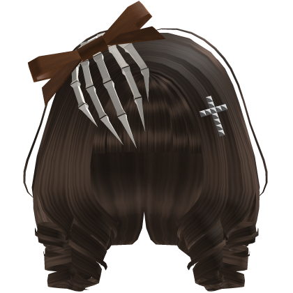 Claw Bow Kawaii Curls in brown Roblox item
