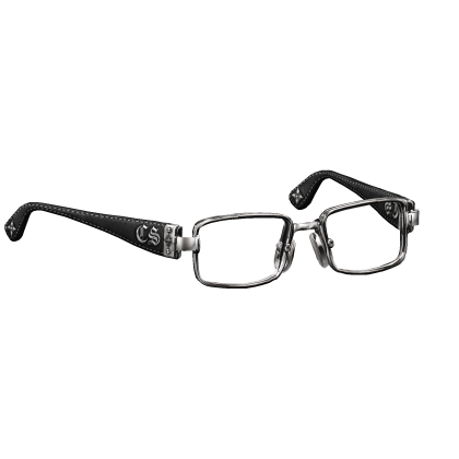 Y2k Black Leather Clear Cross Glasses