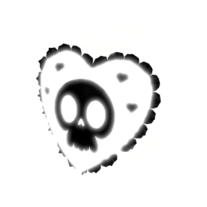 🔆 White Heart Skull Tank Top [Emissive]