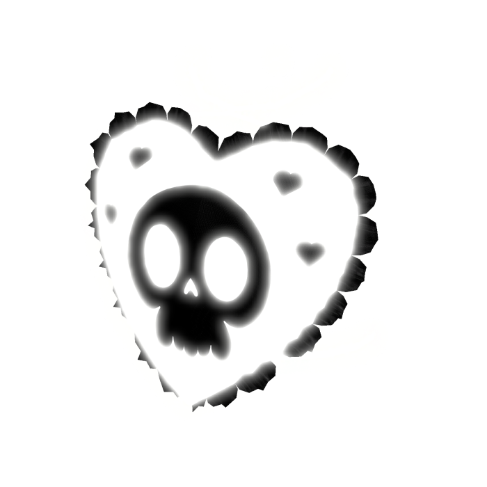 🔆 White Heart Skull Tank Top [Emissive]