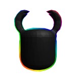 3D Rainbow Black Generic Head With Horns