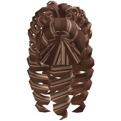 curly swirls hair brown Roblox item