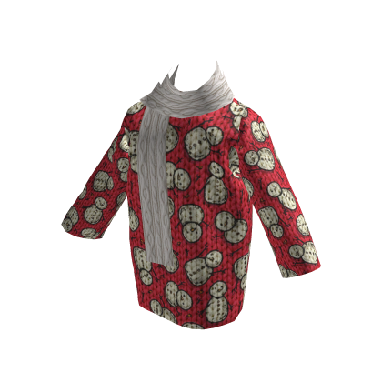 ✨Christmas new year snowman scarf sweater Red thumbnail