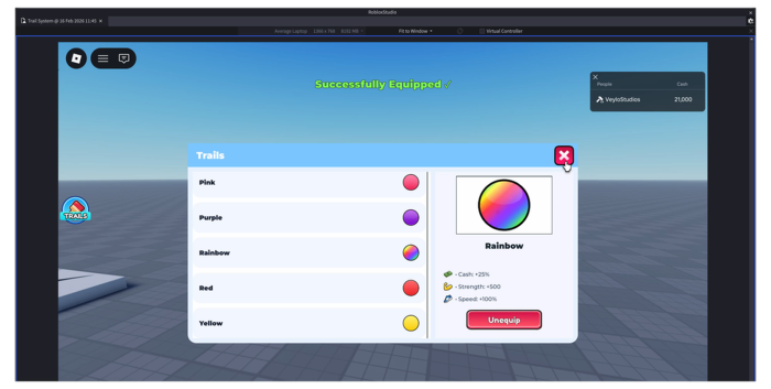 Advanced Trail System with Boosts and UI preview 2